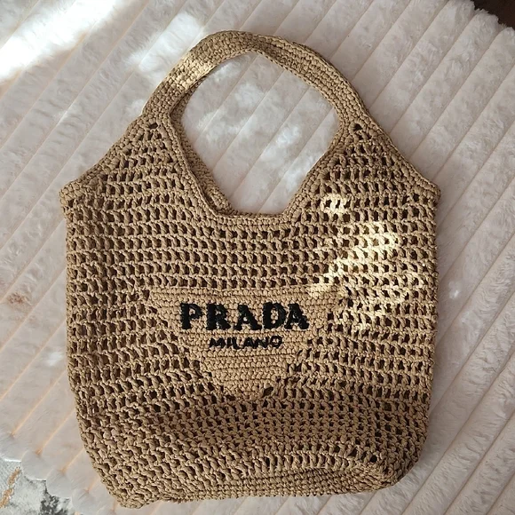 Raffia Crochet Beach Bag - Picture 1 of 4